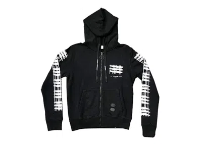 Pre-owned Off-white Men's Offwhite Scaffold Arrow Logo Zip Hoodie In Black