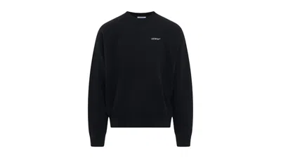 Pre-owned Off-white Men's Offwhite Scratch Tab Box Design Skate Fit Sweatshirt In Black