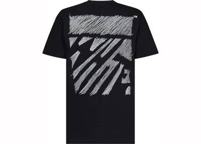 Pre-owned Off-white Men's Offwhite Scribble Diag Short Sleeve Tee Shirt In Black