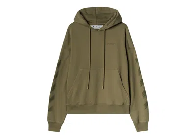 Pre-owned Off-white Men's Offwhite Scribble Logo Over Skate Hoodie In Khaki In Brown