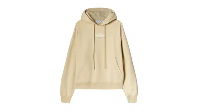 Pre-owned Off-white Men's Offwhite Script Logo Opposite Over Skate Fit Hoodie In Beige In Sand
