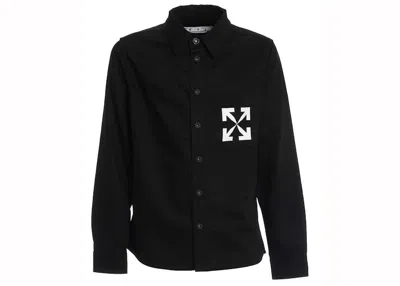Pre-owned Off-white Men's Offwhite Single Arrow Denim Shirt In Black