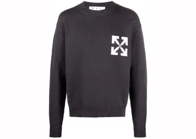 Pre-owned Off-white Men's Offwhite Single Arrow Knit Crewneck Sweatshirt In Black