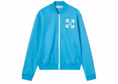 Pre-owned Off-white Men's Offwhite Single Arrow Slim Fit Track Jacket In Cyan Blue