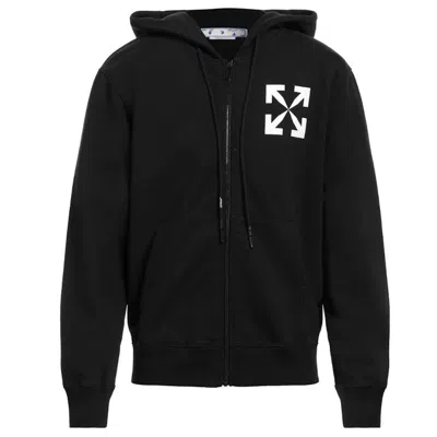 Pre-owned Off-white Men's Offwhite Single Arrow Slim Fit Zipup Hoodie In Black