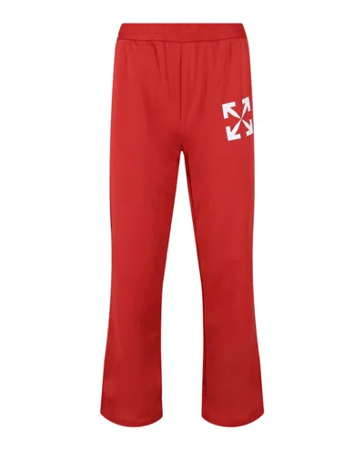 Pre-owned Off-white Men's Offwhite Single Arrow Slim Track Pants In Red