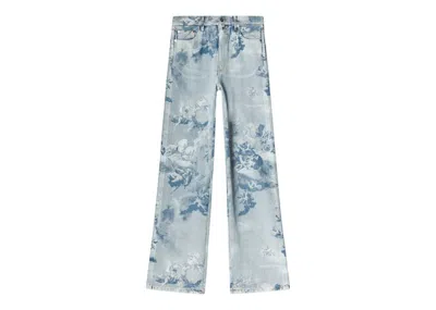 Pre-owned Off-white Men's Offwhite Skate Allover Graphic Denim Straight Leg Jeans In Blue