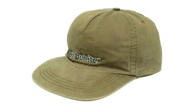 Pre-owned Off-white Men's Offwhite Slanted Logo Cap In Green