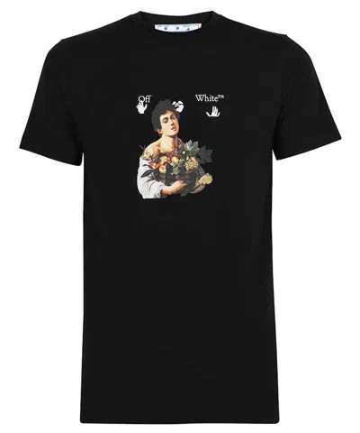 Pre-owned Off-white Men's Offwhite Slim Fit Caravaggio Boy T-shirt In Black