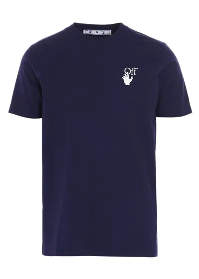 Pre-owned Off-white Men's Offwhite Slim Fit Marker Arrows T-shirt In Navy Blue Fuchsia