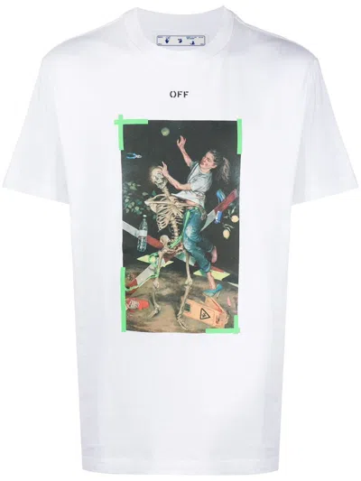 Pre-owned Off-white Men's Offwhite Slim Fit Pascal For Ever Painting T-shirt In White Green In Multi