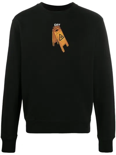 Pre-owned Off-white Men's Offwhite Slim Fit Pascal Skeleton Sweatshirt In Black
