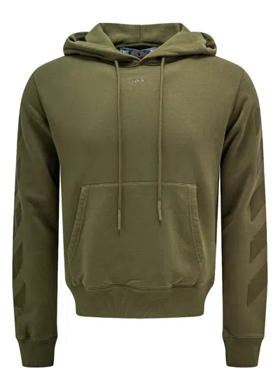 Pre-owned Off-white Men's Offwhite Slim Fit Rubber Arrows Hoodie In Green
