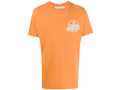 Pre-owned Off-white Men's Offwhite Slim Fit Tape Arrows T-shirt In Orange/beige In Multi