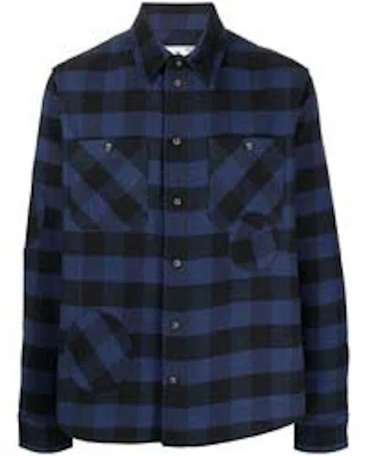 Pre-owned Off-white Men's Offwhite Special Flannel Shirt In Blue/black