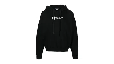 Pre-owned Off-white Men's Offwhite Spray Helvetica Skate Fit Hoodie In Black