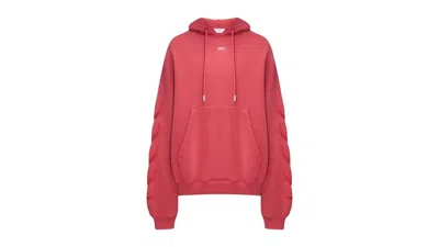 Pre-owned Off-white Men's Offwhite St. Matthew Design Skate Fit Hoodie In Washed Red