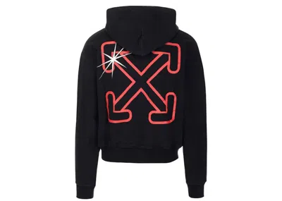 Pre-owned Off-white Men's Offwhite Starred Arrow Over Hoodie In Black Red