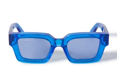 Pre-owned Off-white Men's Offwhite Sunglasses Virgil Rectangular Frame In Transparent Blue/blue (oeri008c99pla0024545)