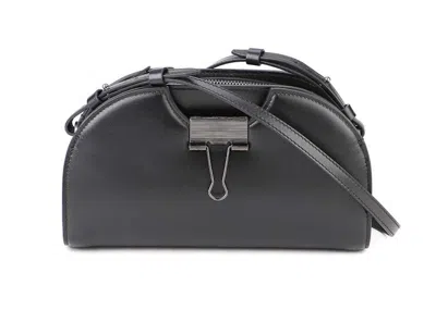 Pre-owned Off-white Men's Offwhite Swiss Calfskin Crossbody In Black