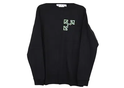 Pre-owned Off-white Men's Offwhite Tape Arrows Pkt Skate Long Sleeve T-shirt In Black