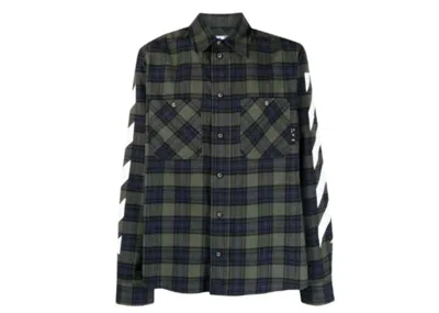 Pre-owned Off-white Men's Offwhite Tartan Diagonal Shirt In Green