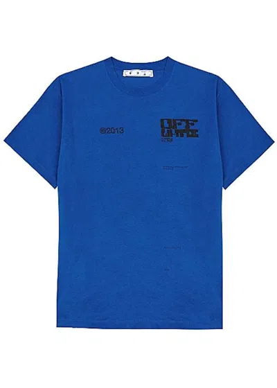 Pre-owned Off-white Men's Offwhite Tech Marker Over Crewneck Sweatshirt In Blue
