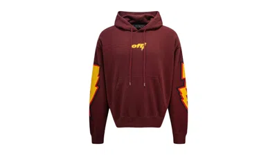 Pre-owned Off-white Men's Offwhite Thunder Stable Skate Fit Hoodie In Red