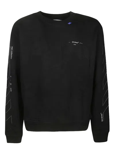 Pre-owned Off-white Men's Offwhite Unfinished Diag Sweatshirt In Black/silver