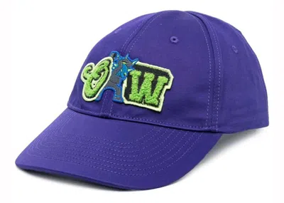 Pre-owned Off-white Men's Offwhite Varsity Baseball Cap In Purple