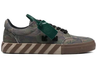 Pre-owned Off-white Men's Offwhite Vulc Low Camouflage Sneakers In Green/brown In Multi