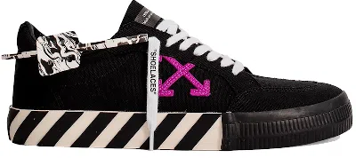 Pre-owned Off-white Men's Offwhite Vulc Low Purple Sneakers In Black