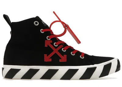 Pre-owned Off-white Men's Offwhite Vulcanized Hi Red Canvas Sneakers In Black