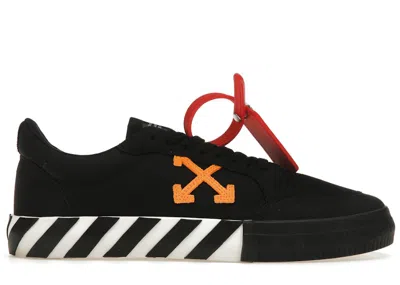 Pre-owned Off-white Men's Offwhite Vulcanized Low Orange Canvas Sneakers In Black