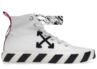 Pre-owned Off-white Men's Offwhite Vulcanized Mid Top Black Arrow Sneakers In White Fuchsia Black