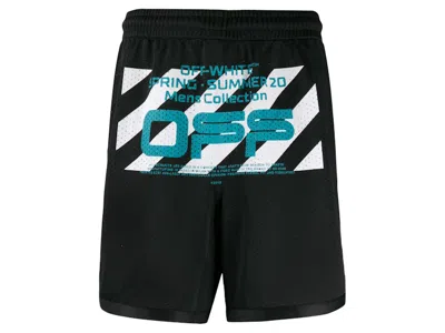 Pre-owned Off-white Men's Offwhite Wavy Line Mesh Shorts In Black