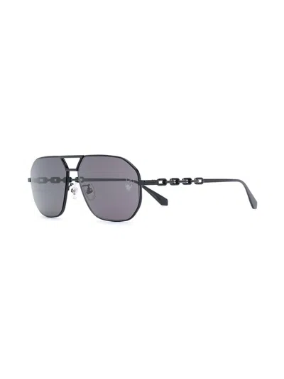 Pre-owned Off-white Men's Offwhite Wright Aviator Sunglasses In Black/grey (omri007f20met0011000) In Multi