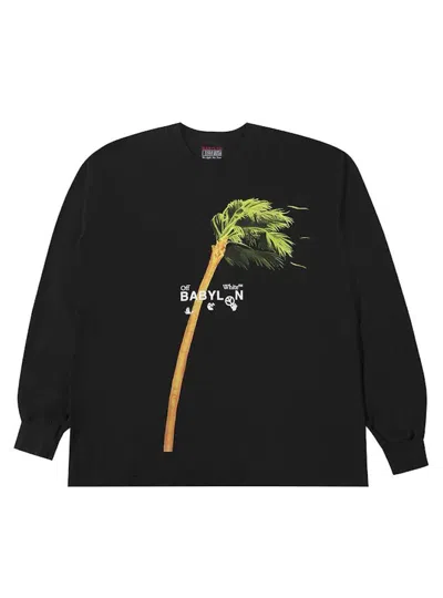 Pre-owned Off-white Men's Offwhite X Babylon Ill Wind Palm Long Sleeve T-shirt In Black
