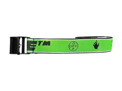 Pre-owned Off-white Men's Offwhite X Ica Logo Industrial Belt In Green