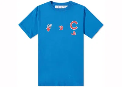 Pre-owned Off-white Men's Offwhite X Mlb X Chicago Cubs Short Sleeve T-shirt In Blue