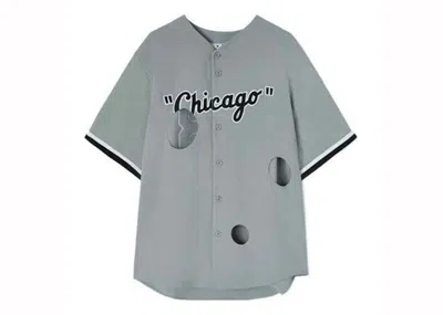 Pre-owned Off-white Men's Offwhite X Mlb X Chicago Ws Cheese Shirt In Grey