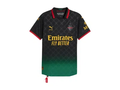 Pre-owned Off-white Men's Offwhite X Puma Ac Milan Authentic Jersey In Black/power Green
