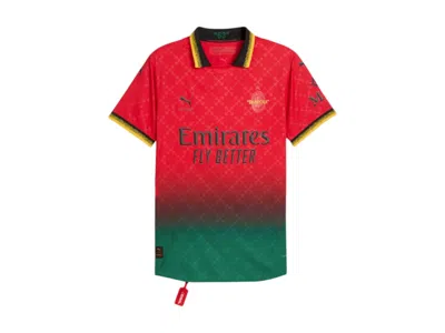 Pre-owned Off-white Men's Offwhite X Puma Ac Milan Authentic Jersey In Red/black In Multi