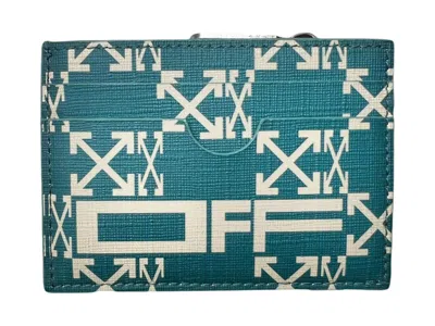 Pre-owned Off-white Men's Offwhite Zipped Monogram Card Case In Green