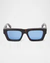 Off-white Off- Virgil Havana/blue Sunglasses In 16045havana Blue