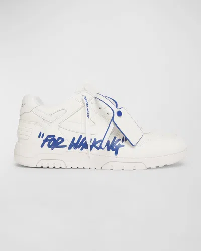 Off-white Out Of Office For Walking Leather Sneakers In White - Blue