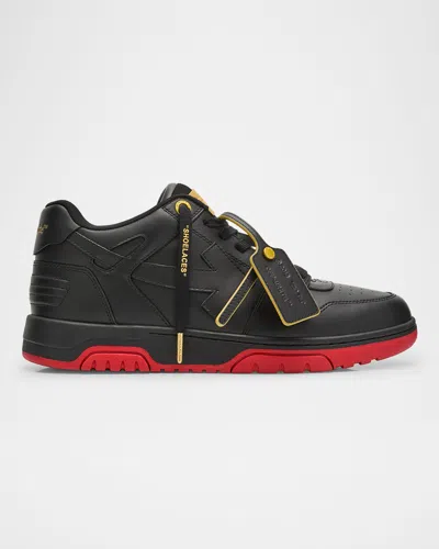 Off-white Men's Out Of Office Exclusive High-top Sneakers In Black - Red - Gold