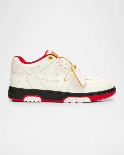 Off-white Men's Out Of Office Holiday Exclusive High-top Sneakers In White - Red - Gold