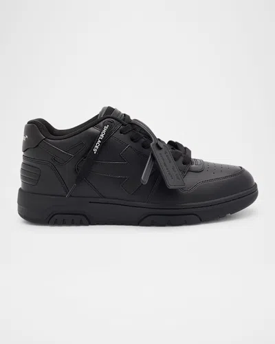 Off-white Out Of Office Leather Sneakers In Black