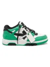 Off-white Men's Out Of Office Leather Low-top Sneakers In Green Black